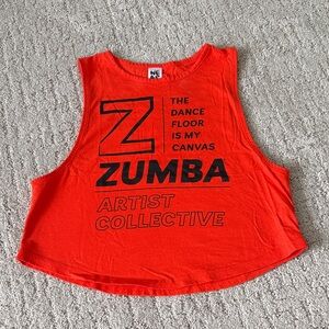 Zumba orange Crop muscle Tank
